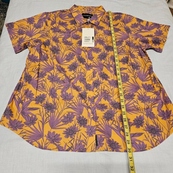 Wildfang The Essential Top Button Up Shirt Women Size 1X Flower Press Pecan - Picture 10 of 11